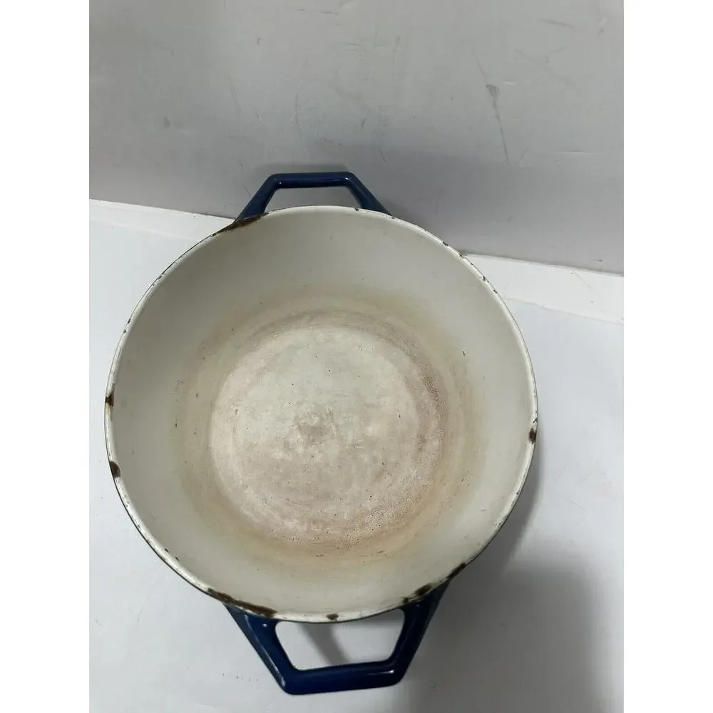 Copco D2 Blue Enameled Cast Iron Sauce Pan Pot 8”x X4” Collectable Rustic Look‎